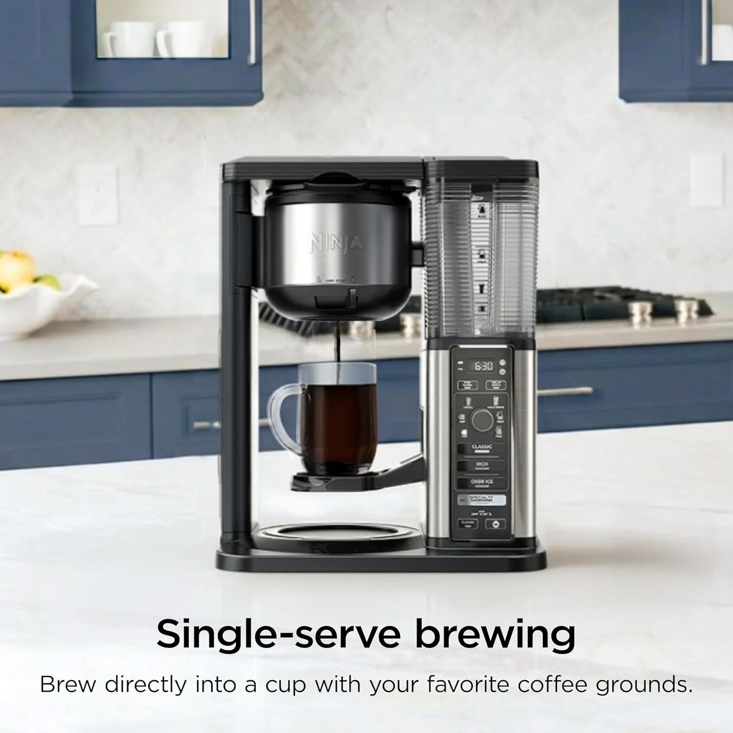 Ninja Coffee Maker, 10-Cup Carafe, Fold-Away Frother, Black, CM401