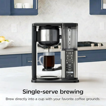 Ninja Coffee Maker, 10-Cup Carafe, Fold-Away Frother, Black, CM401