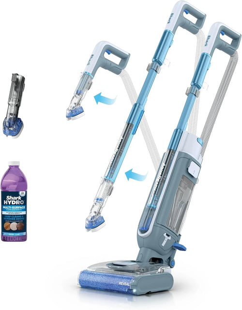 Shark AquaReach Hard Floor Vacuum & Mop with Extendable Wand, Blue, WD551