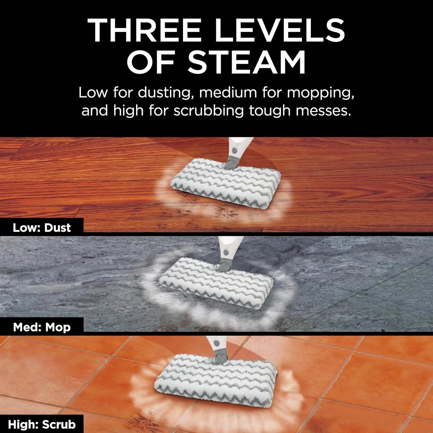 Shark Professional Steam Pocket Mop with 2 Double-sided Pads, White, S3601