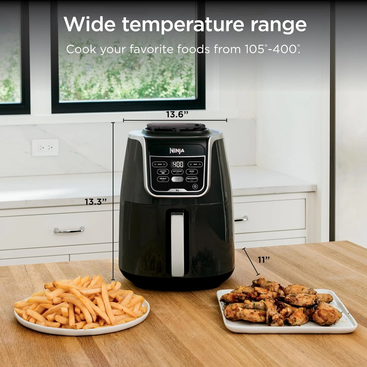 Ninja Air Fryer XL, 5.5 Qt, 5-in-1, Grey, AF150AMZ