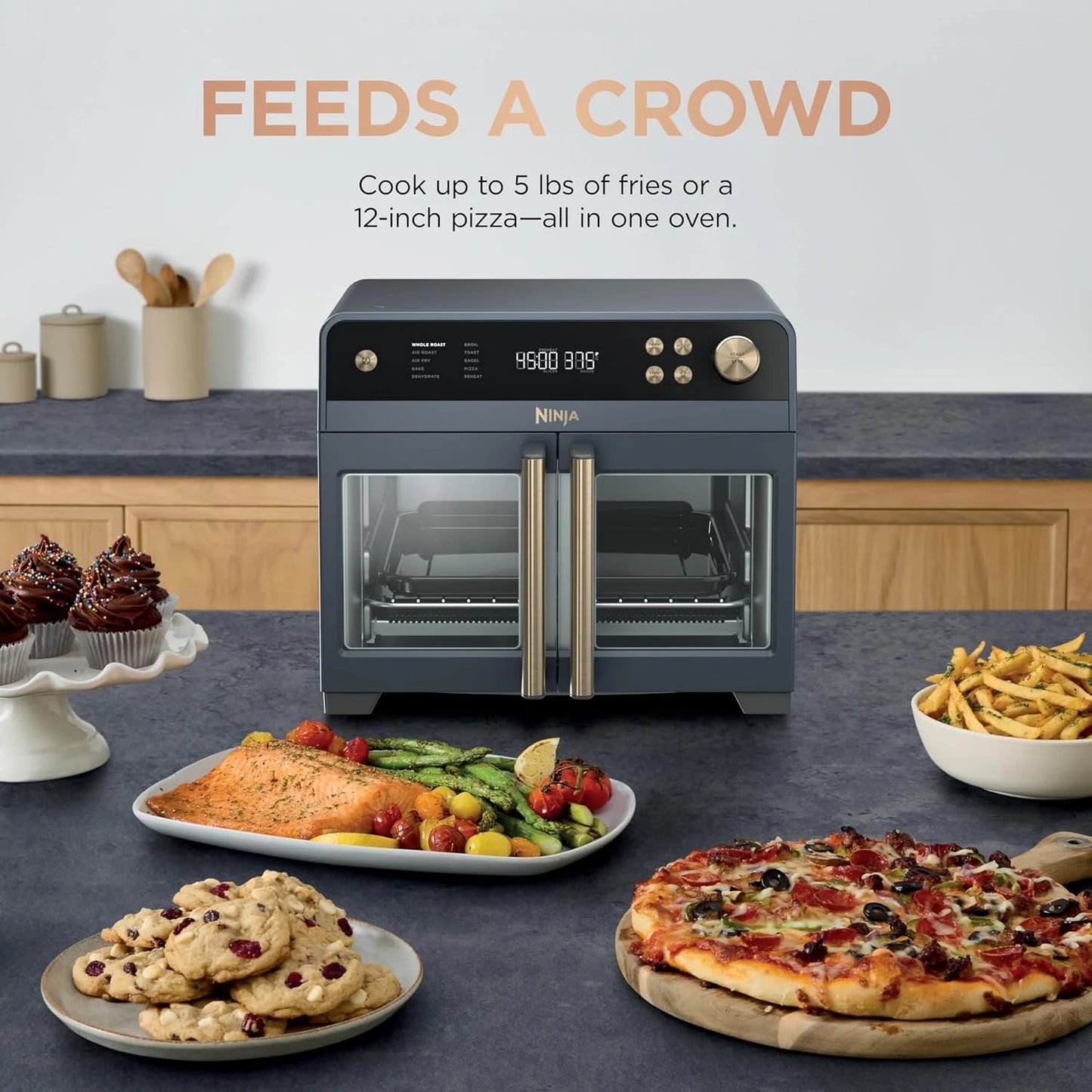 Ninja French Door Premier Air Fry Oven, 10-in-1, Cyberspace, FO101BL