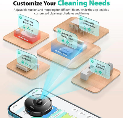 Tikom Robot Vacuum and Mop, Robotic Vacuum Cleaner with Self-Emptying Base