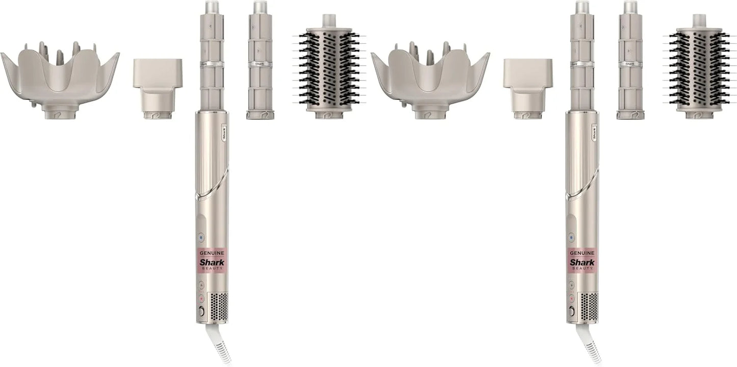 Shark HD435 FlexStyle Air Styling & Drying System,Powerful Hair Blow Dryer & Multi-Styler with Auto-Wrap Curlers,Curl-Defining Diffuser,Oval Brush,&-Concentrator Attachment,Stone,(Pack of 2)