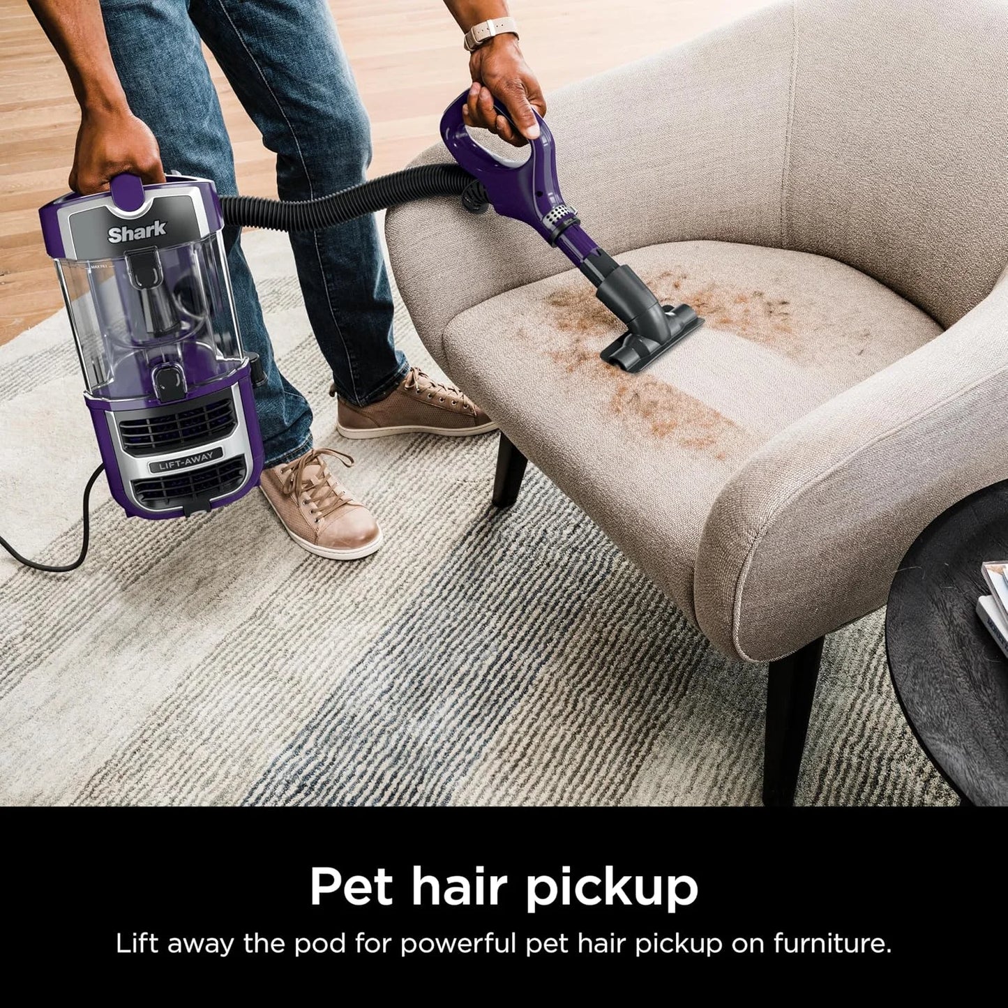 Shark Lift-Away Upright Vacuum, PowerFins, No Hair Wrap, Eggplant, ZD201