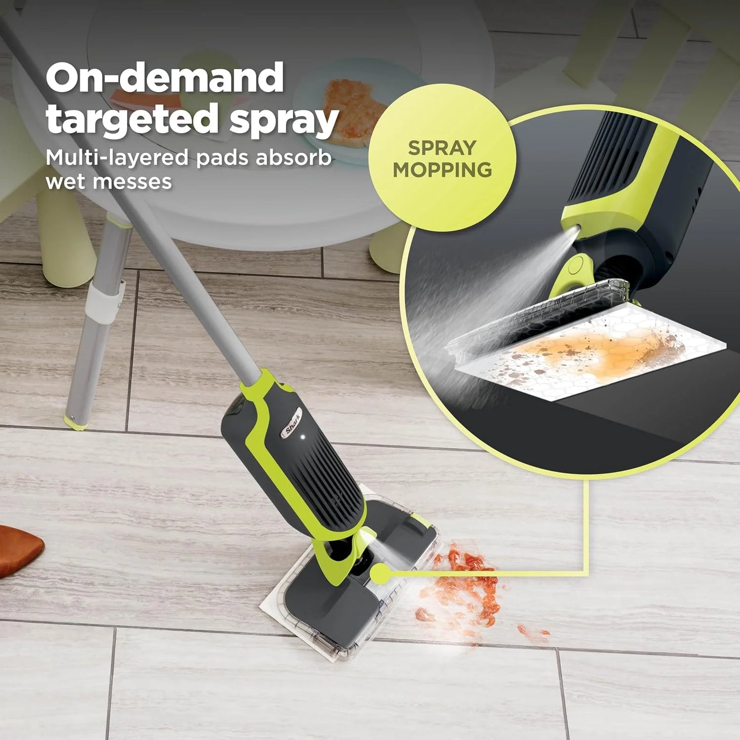 Shark VACMOP Cordless Vacuum & Spray Mop, Gray, VM180