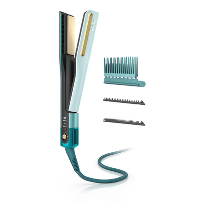 Shark SilkiPro Air Straightener & Blow Dryer, Flat Iron, Turquoise, HT400BL