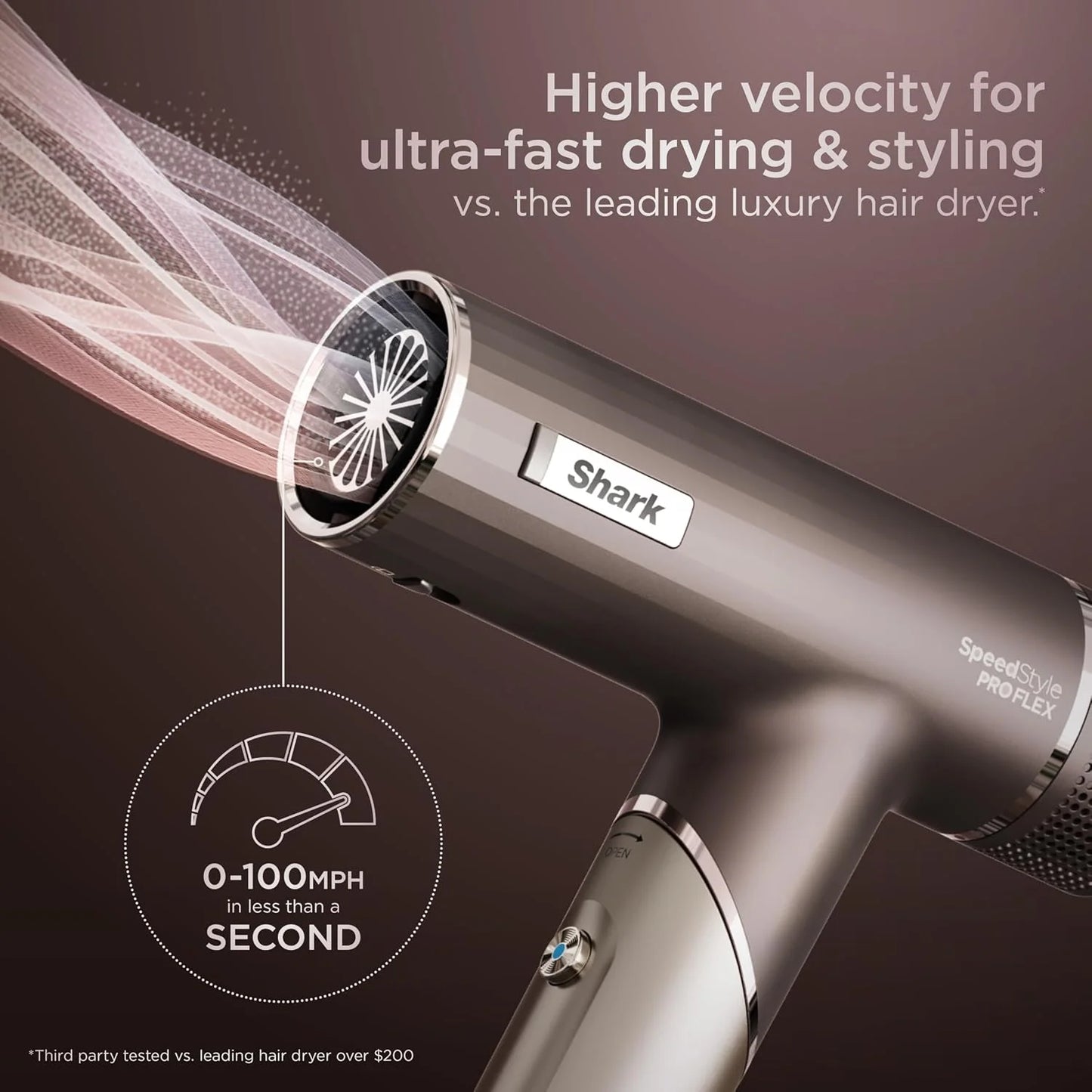 Shark SpeedStyle Pro Flex High-Velocity Dryer, Scalp Shield, HD542