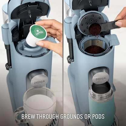 Ninja Pod & Grounds XL Coffee Maker, K-Cup Compatible, Denim Blue, PB055ABL