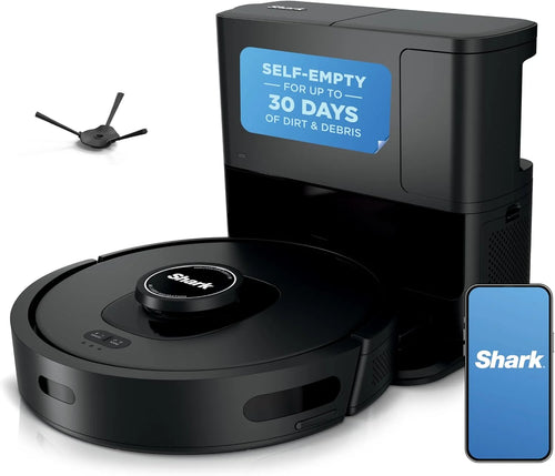 Shark AV2501S AI Ultra Robot Vacuum, with Matrix Clean, Home Mapping, 30-Day Capacity HEPA Bagless Self Empty Base, Perfect for Pet Hair, Wifi, Dark Grey