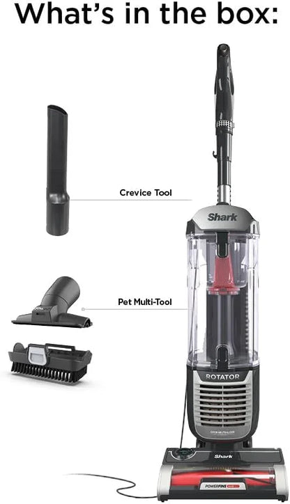 Shark ZU102 Rotator Pet Upright Vacuum with PowerFins HairPro & Odor Neutralizer Technology, Charcoal, 2.9 L Dust Cup