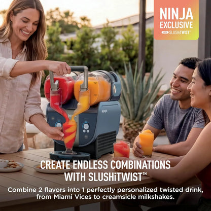 Ninja SLUSHi Twist Smart Frozen Drink Maker with Dual SlushAssist, FS701BL