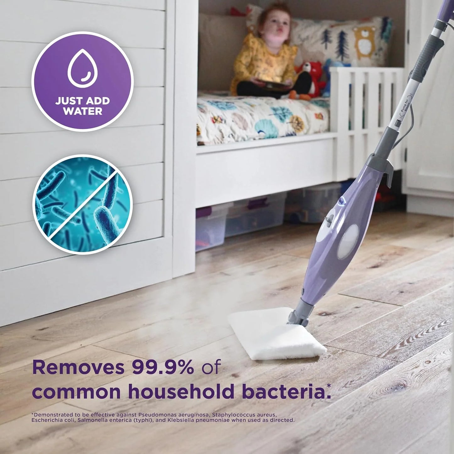Shark Steam Pocket Mop with 2 Washable Double-sided Pads, Purple, S3501