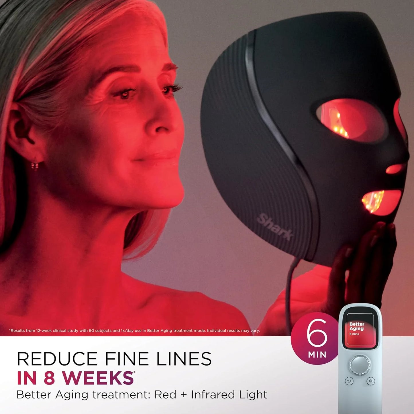 Shark CryoGlow LED Face Mask in Lilac Frost, FW312PL