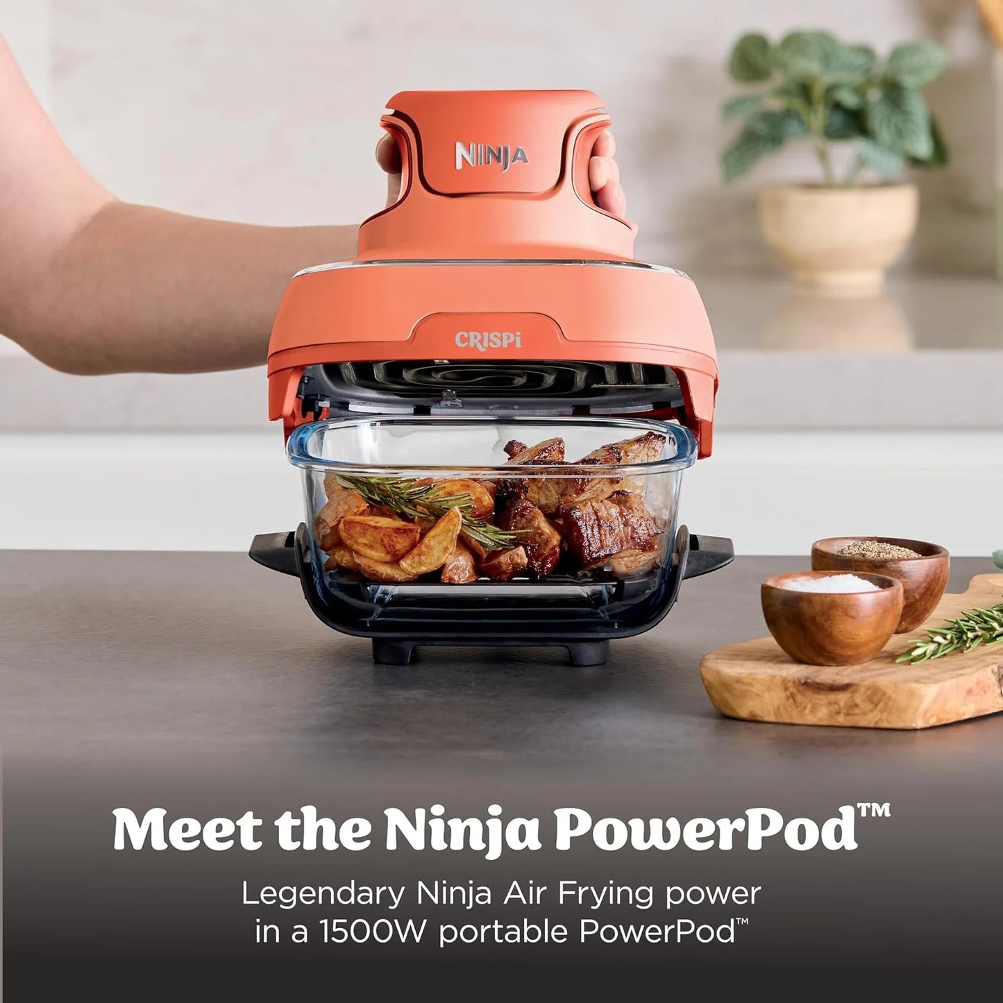 Ninja Crispi Glass Air Fryer, 4-in-1, Orange, FN101OR