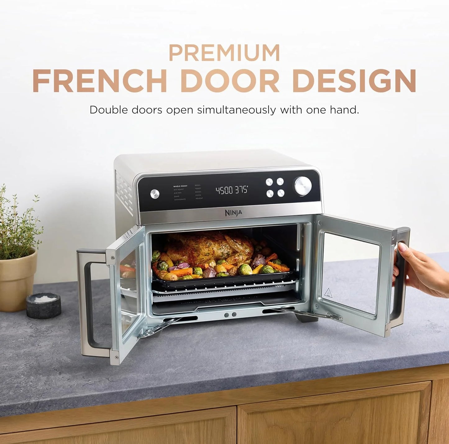 Ninja French Door Premier Air Fry Oven, 10-in-1, 20.3 Qt, Stainless, FO101