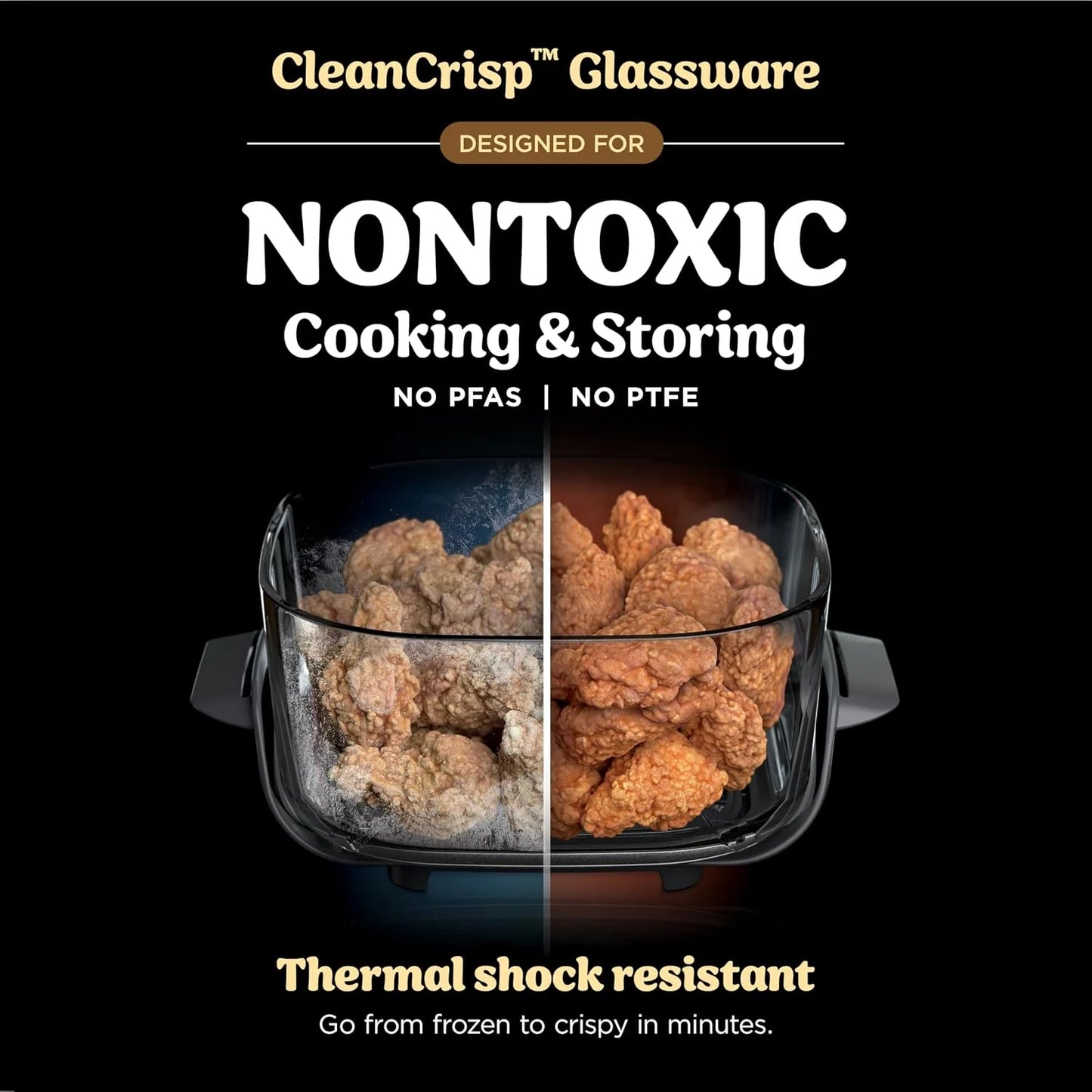 Ninja Crispi Glass Air Fryer, 4-in-1, Ginger Snap, FN101GD
