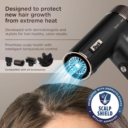 Shark SpeedStyle Pro Ionic Hair Dryer, Scalp Shield, Curly-Coily, HD732