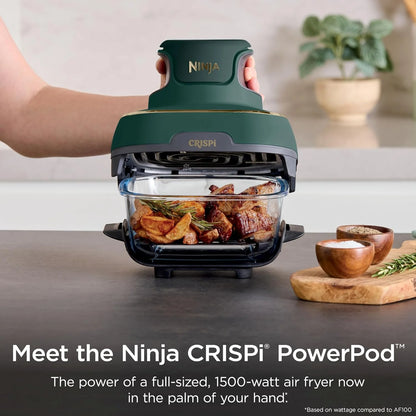 Ninja Crispi Glass Air Fryer, 5-in-1, Emerald, FN103BF