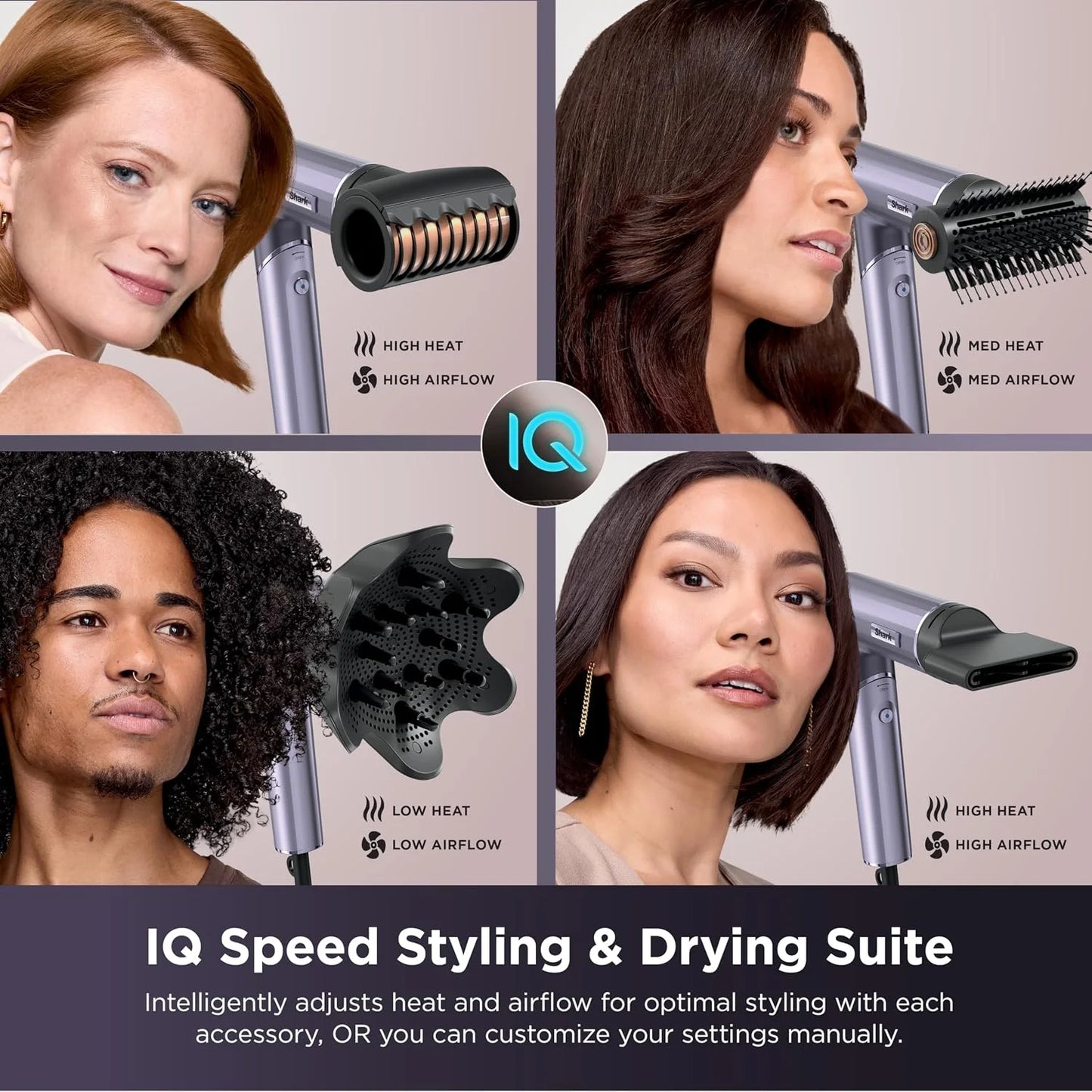 Shark SpeedStyle Pro Flex Dryer, Scalp Shield, Bag, Lilac, HD543PL
