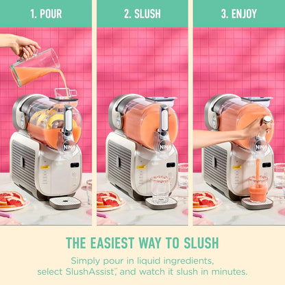 Ninja SLUSHi XL Smart Frozen Drink Maker and SLUSHi Machine, with SlushAssist Technology, 128 Oz Capacity, Sodas, Margaritas, Frappes, Milkshakes and More, Crema, FS601BR