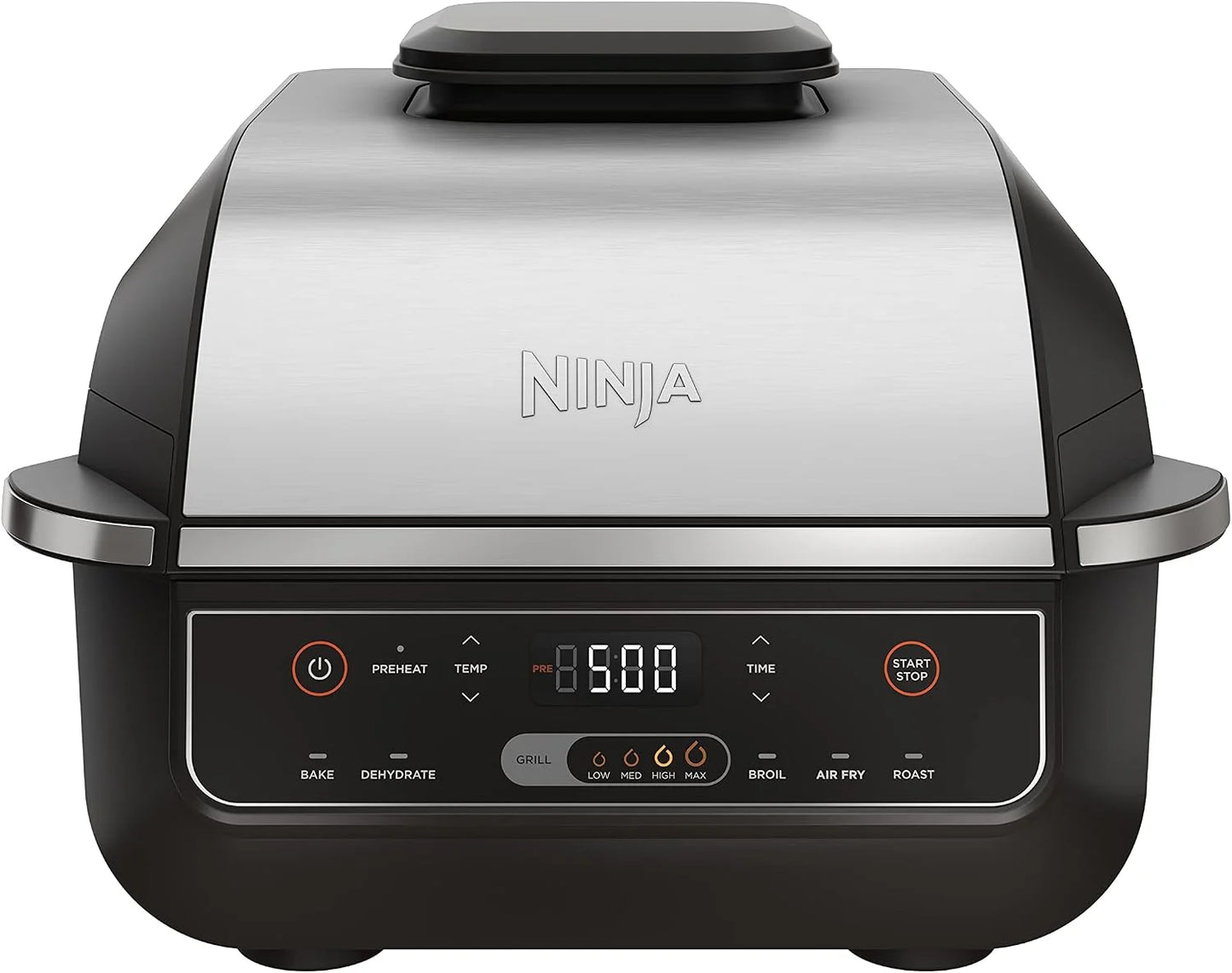 Ninja® Foodi® 6-in-1 Indoor Grill & Air Fryer, 500°F, Black/Silver, EG201