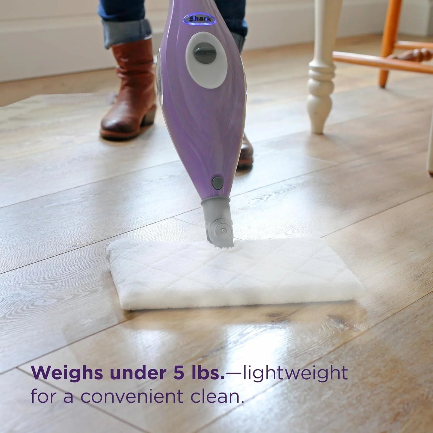 Shark Steam Pocket Mop with 2 Washable Double-sided Pads, Purple, S3501