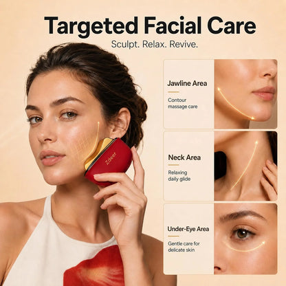 ZDEER GS5 Electric Heated Gua Sha Tool, Red Light Face Massager, Red
