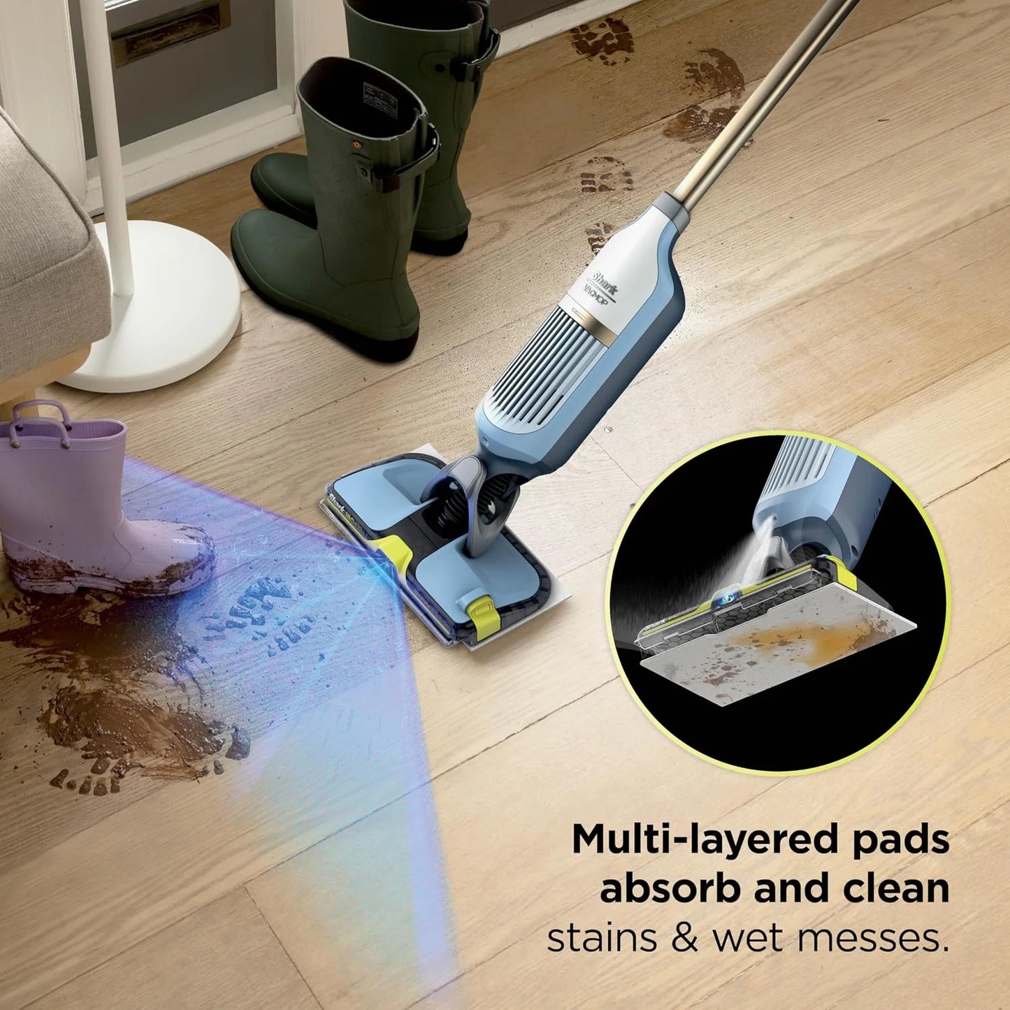 Shark VACMOP Reveal Cordless Vacuum & Spray Mop, Blue, VM401BL