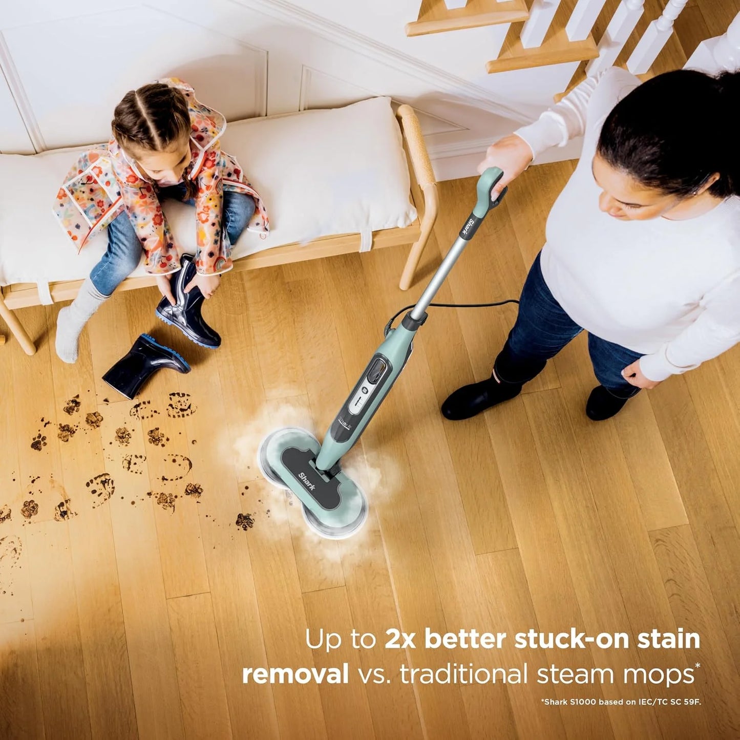 Shark Steam & Scrub Steam Mop, All-in-One Hard Floor Cleaner, Grey, S8001