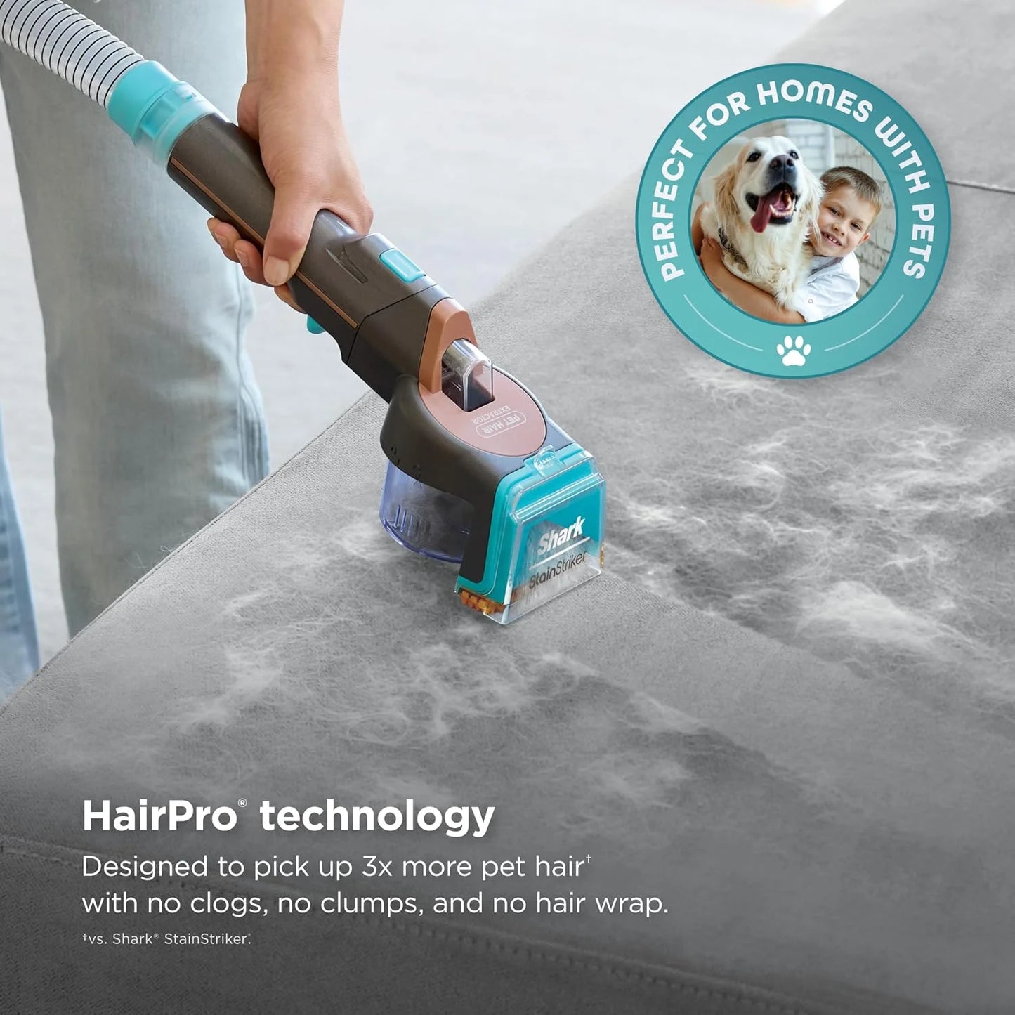 Shark StainStriker HairPro Portable Stain Cleaner,4 Tools, Self-Clean PX251