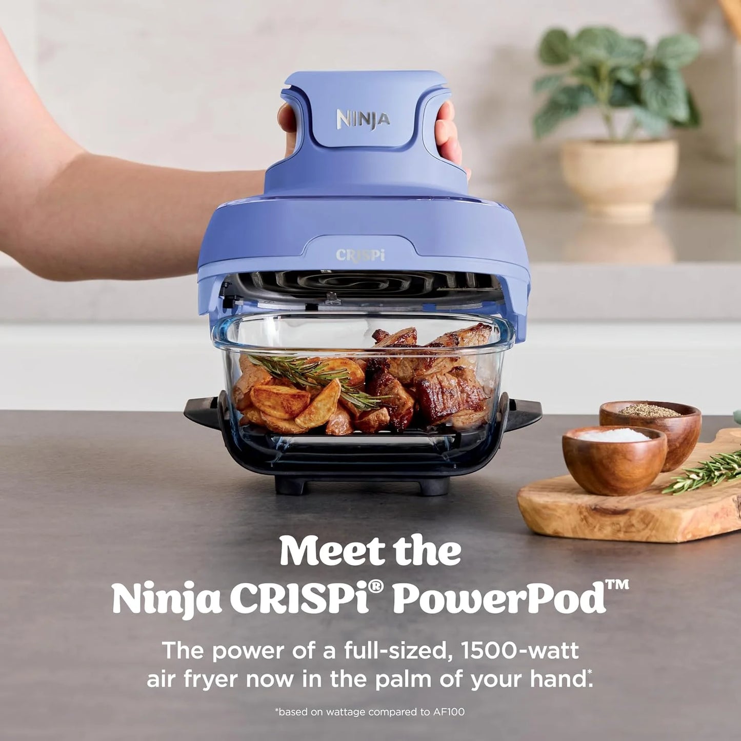 Ninja Crispi Glass Air Fryer, 4-in-1, Frosted Lilac, FN101PR