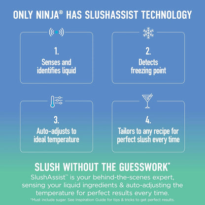 Ninja SLUSHi XL Smart Frozen Drink Maker and SLUSHi Machine, with SlushAssist Technology, 128 Oz Capacity, Sodas, Margaritas, Frappes, Milkshakes and More, Crema, FS601BR