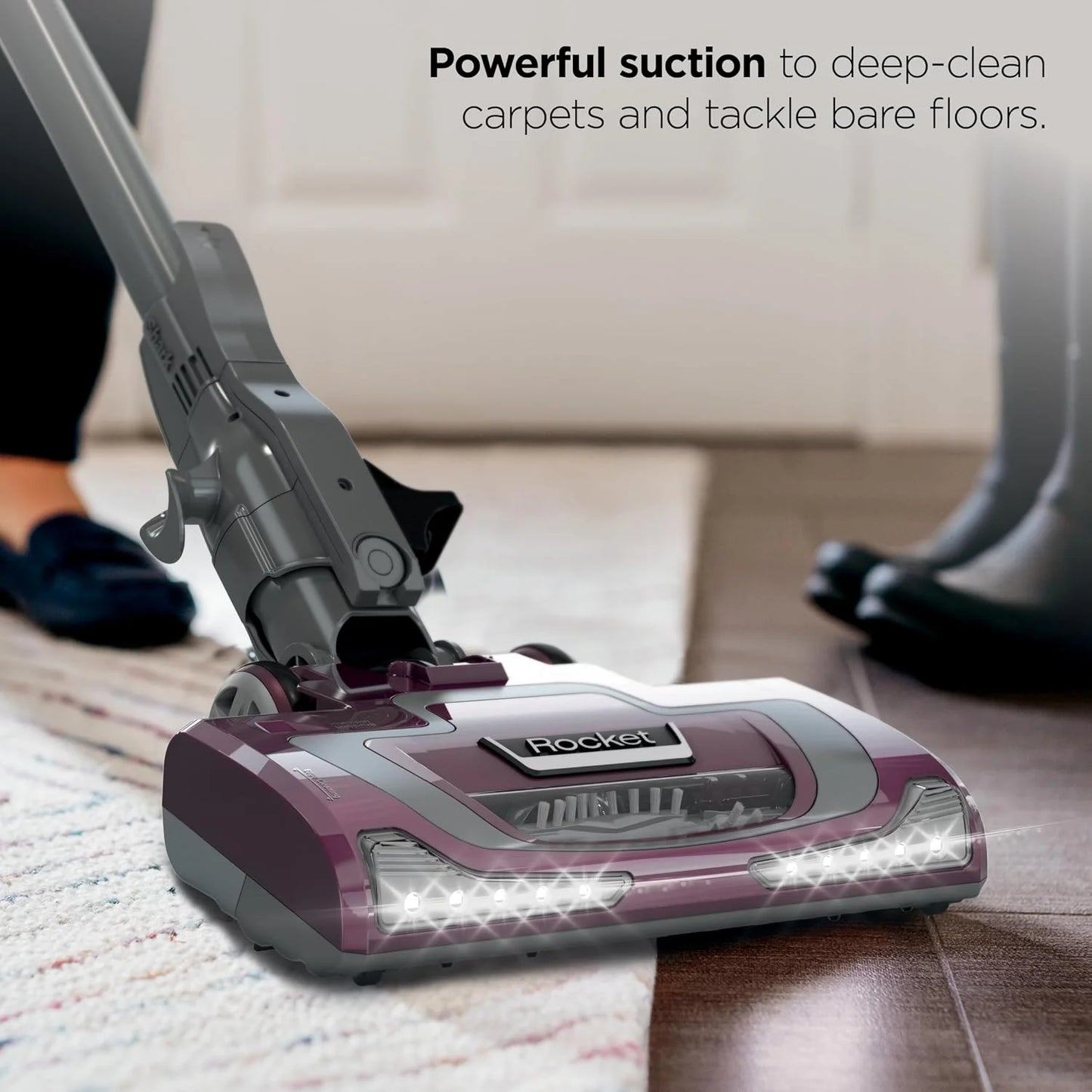 Shark Rocket Pet Plus Corded Stick Vacuum, XL Cup, Bordeaux/Silver, HV322