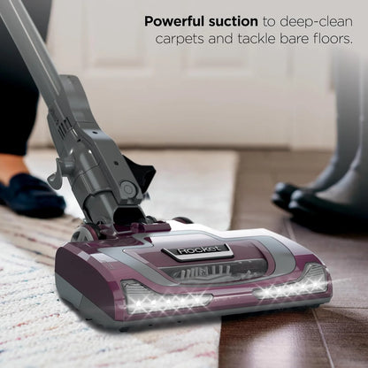 Shark Rocket Pet Plus Corded Stick Vacuum, XL Cup, Bordeaux/Silver, HV322