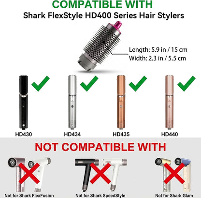Round Brush Attachment for Shark FlexStyle Accessories, FlexStyle HD430/HD440 Series with 360° Airflow, Secure Fit No Slip Blow Dryer Attachment,for Straight, Wavy, Curly, and Coily Hair