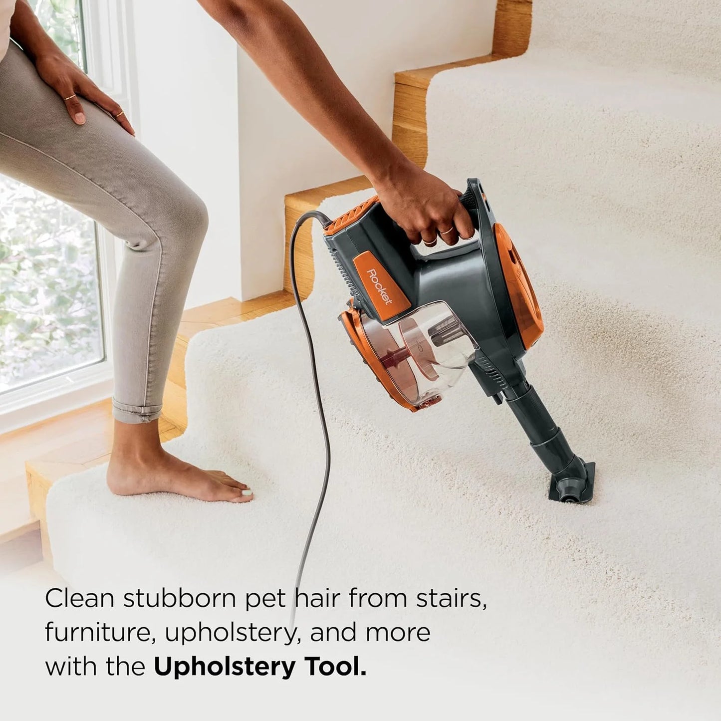 Shark Rocket Corded Stick Vacuum, Carpet & Hard Floors, Gray/Orange, HV301