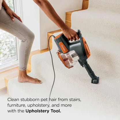 Shark Rocket Corded Stick Vacuum, Carpet & Hard Floors, Gray/Orange, HV301