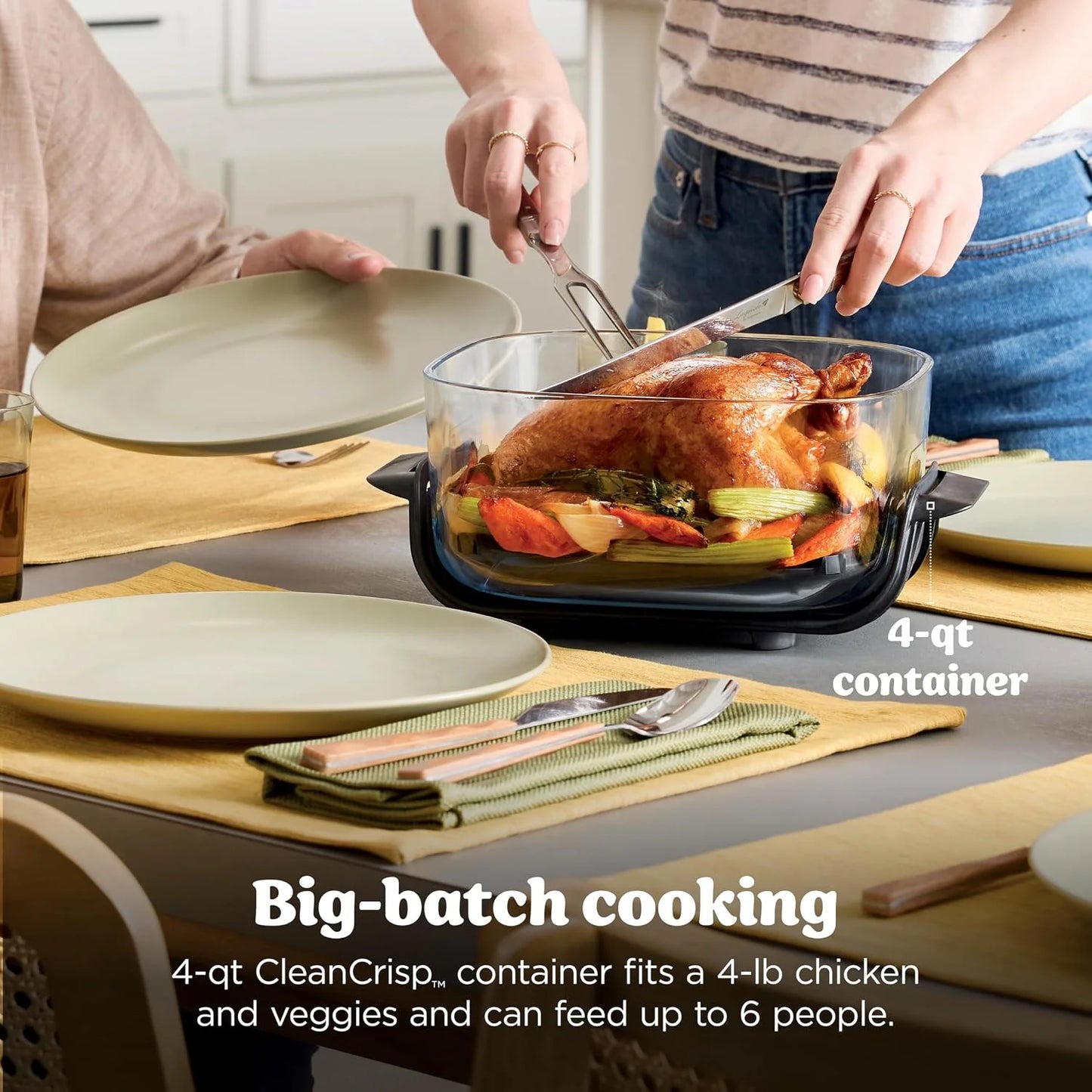 Ninja Crispi Glass Air Fryer, 4-in-1, Cobalt, FN101BL2