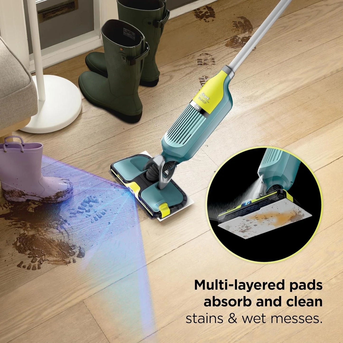 Shark VACMOP Reveal Cordless Vacuum & Spray Mop, Green, VM401