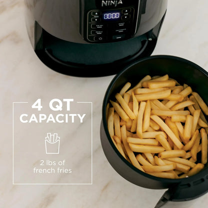 Ninja Air Fryer, 4 Qt Capacity, 4-in-1 Crisp, Roast, Reheat, and Dehydrate, Dishwasher Safe Parts, 105°F-400°F, 1550 Watt, Grey, AF101