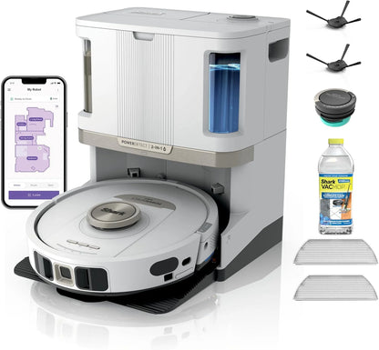 Shark PowerDetect NeverTouch Pro Robot Vacuum & Mop, White, AV2810ZEWH