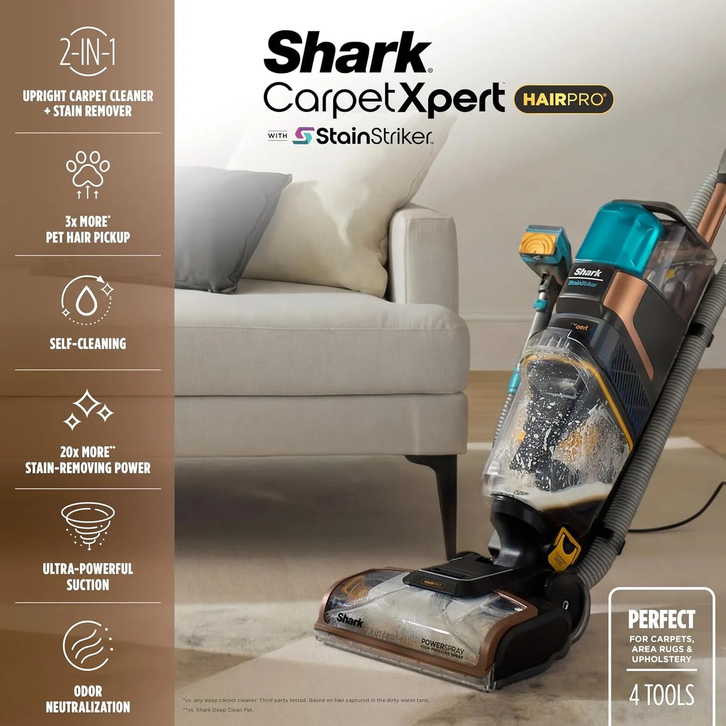 Shark CarpetXpert HairPro StainStriker Carpet & Stain Cleaner, EX301